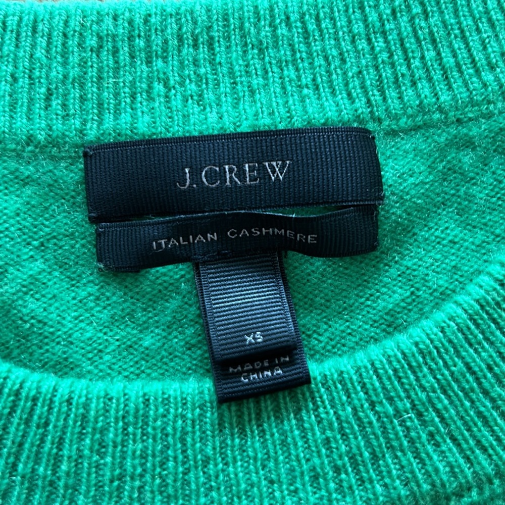 J Crew Italian Cashmere Green Sweater size XS. - Picture 2 of 13